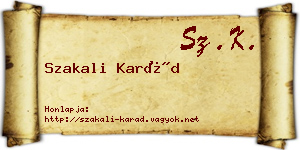 Szakali Karád névjegykártya